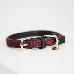 Hondenhalsband Gevlochten Nylon Bordeaux