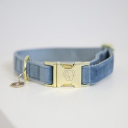 Hondenhalsband Velvet Lichtblauw