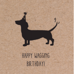 Wenskaart: Happy wagging Birthday