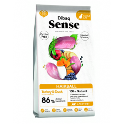 Dibaq Sense Grainfree Kat Hairball Kalkoen/Eend 1,5kg Dibaq Sense Grainfree Kat Hairball Kalkoen/Eend 1,5kg